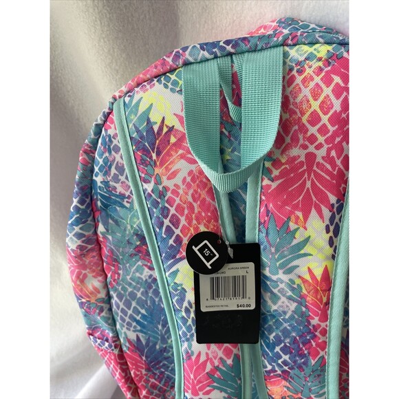 Kids Hurley Printed Pineapple Backpack With Lunchbox 1 side bottle pocket New - Picture 8 of 8